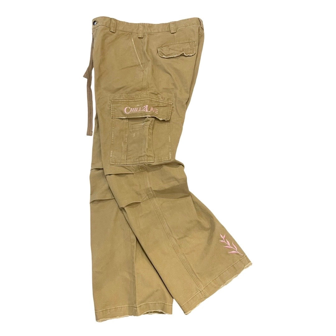 TWILL CARGO PANTS - KHAKI