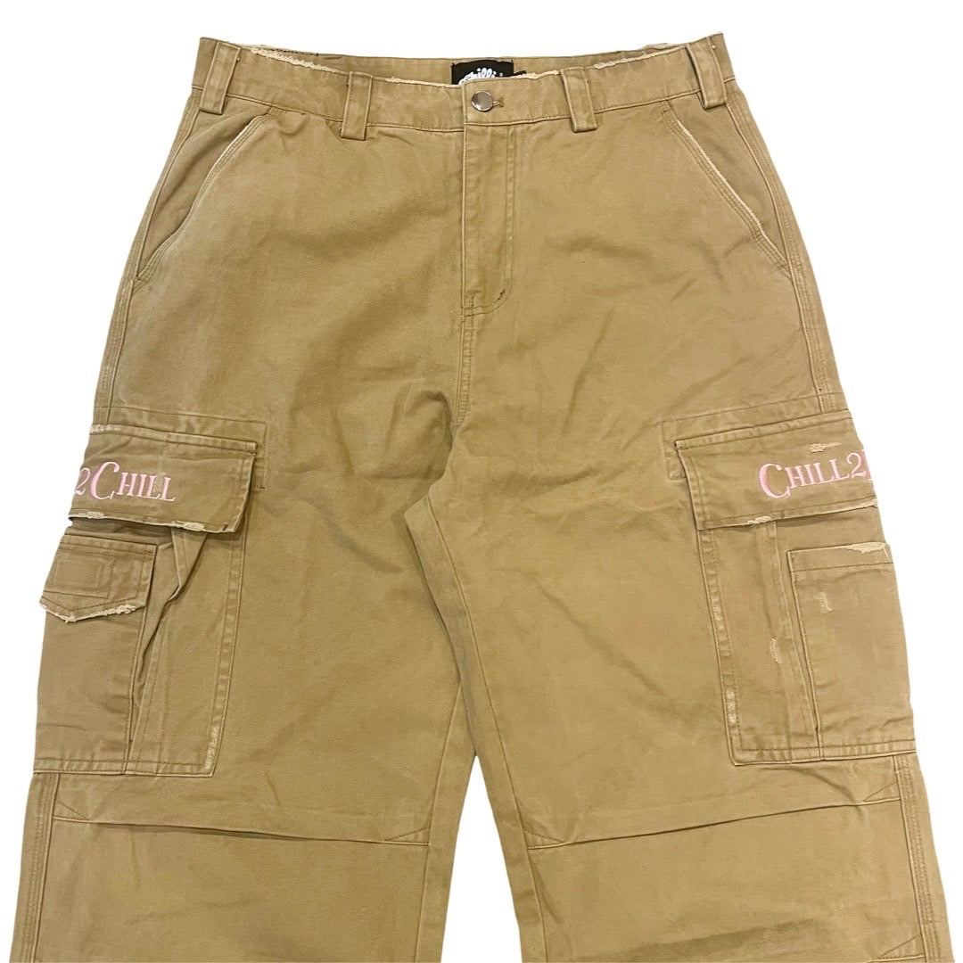 TWILL CARGO PANTS - KHAKI