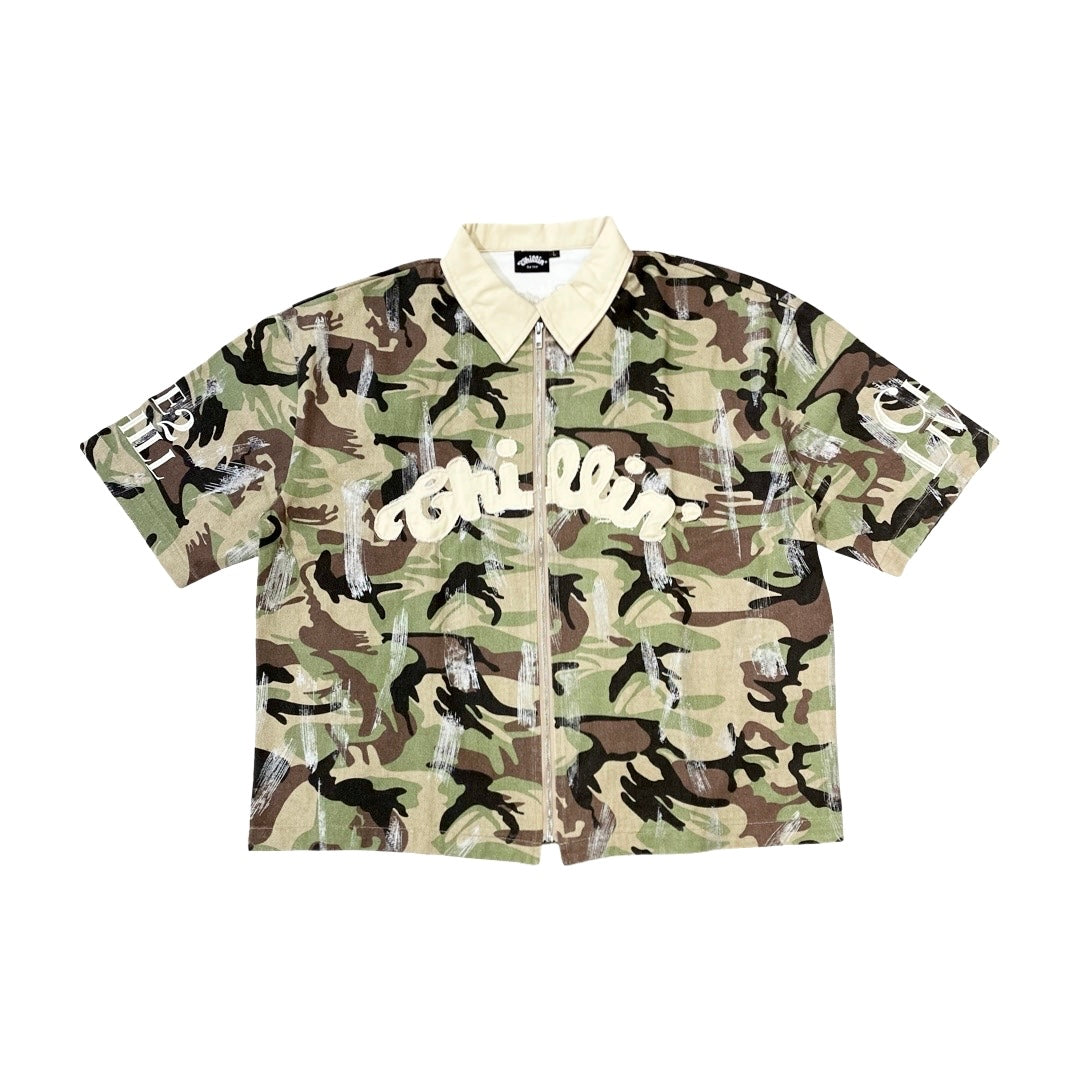 CAMO OPEN ZIP SHIRTS