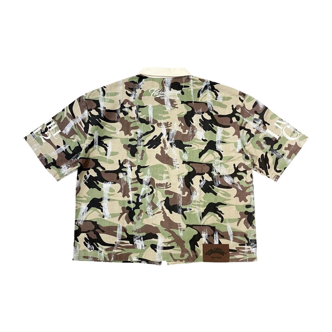CAMO OPEN ZIP SHIRTS