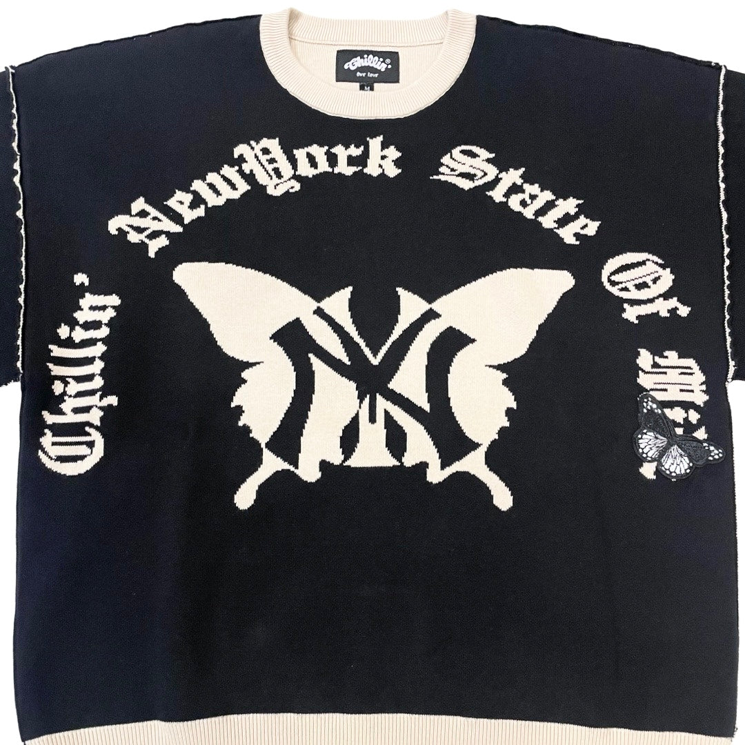 BUTTERFLY SPRING SWEATER - BLACK