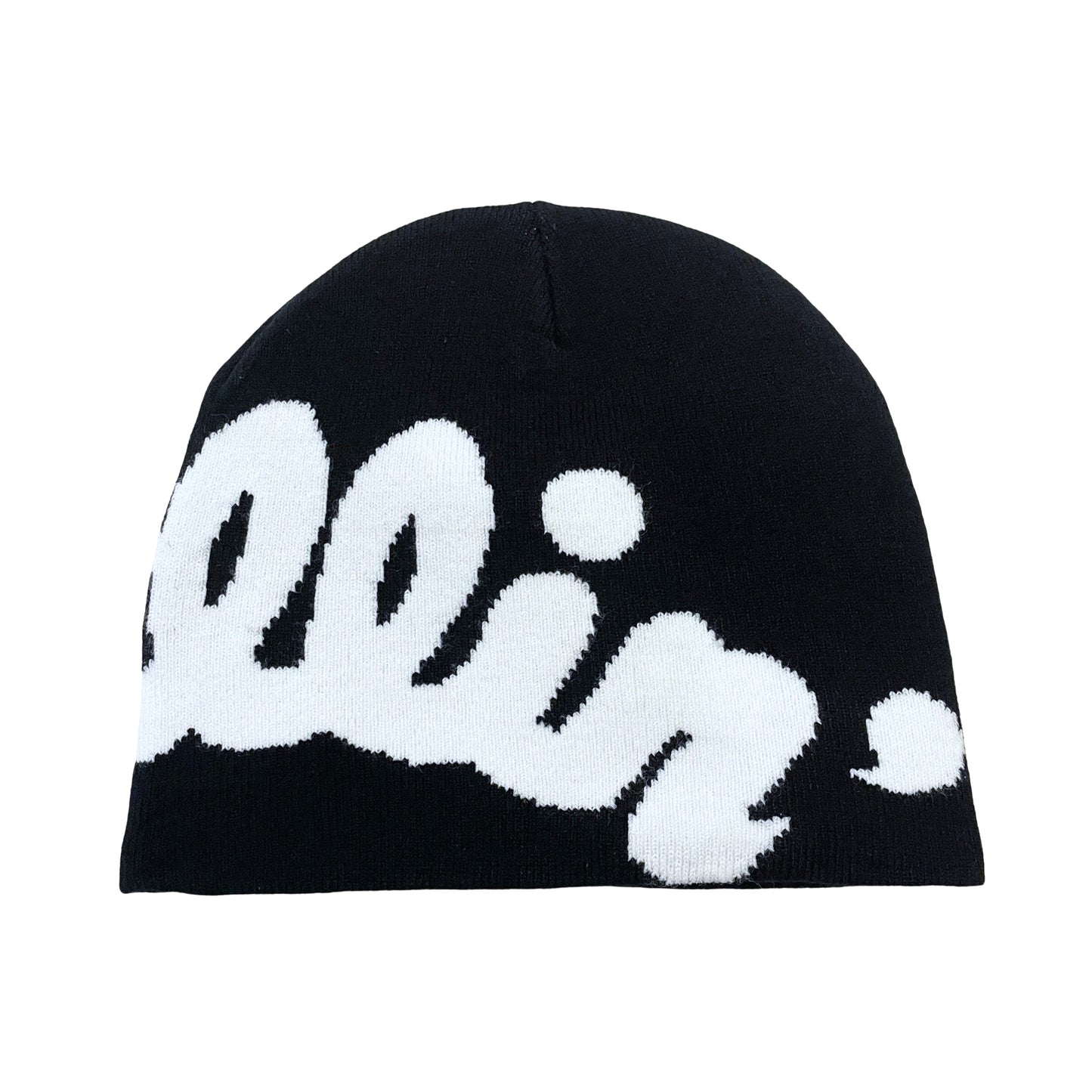 SHORT BEANIE - BLACK / WHITE