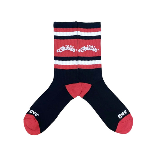 LOGO SOCKS - BLACK/RED