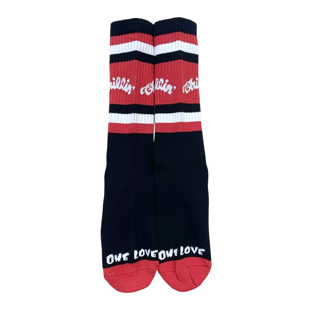 LOGO SOCKS - BLACK/RED
