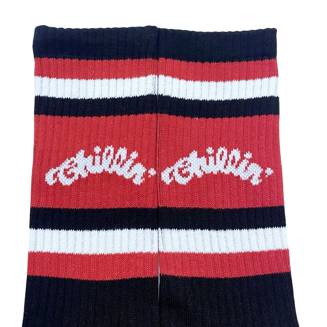 LOGO SOCKS - BLACK/RED