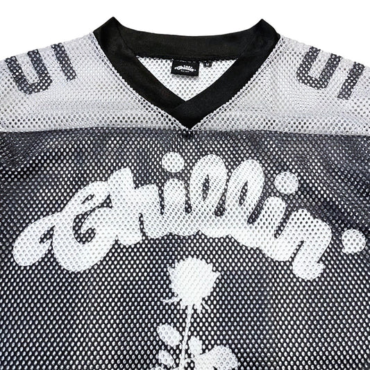 ROSE FOOTBALL MESH JERSEY - BLACK
