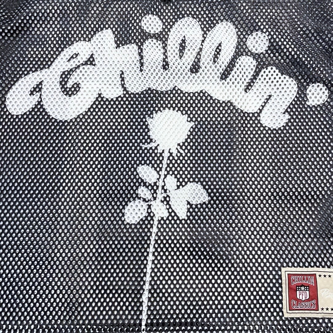 ROSE FOOTBALL MESH JERSEY - BLACK