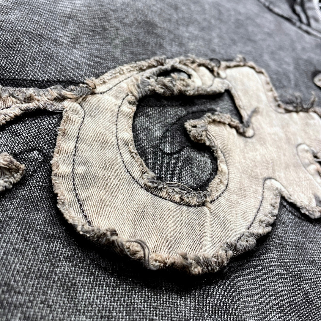 NY BUTTERFLY PIGMENT ZIP HOODIE - BLACK