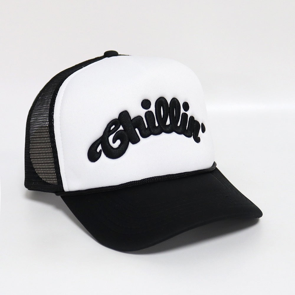 LOGO 5PANEL MESH CAP - WHITE / BLACK