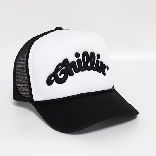 LOGO 5PANEL MESH CAP - WHITE / BLACK
