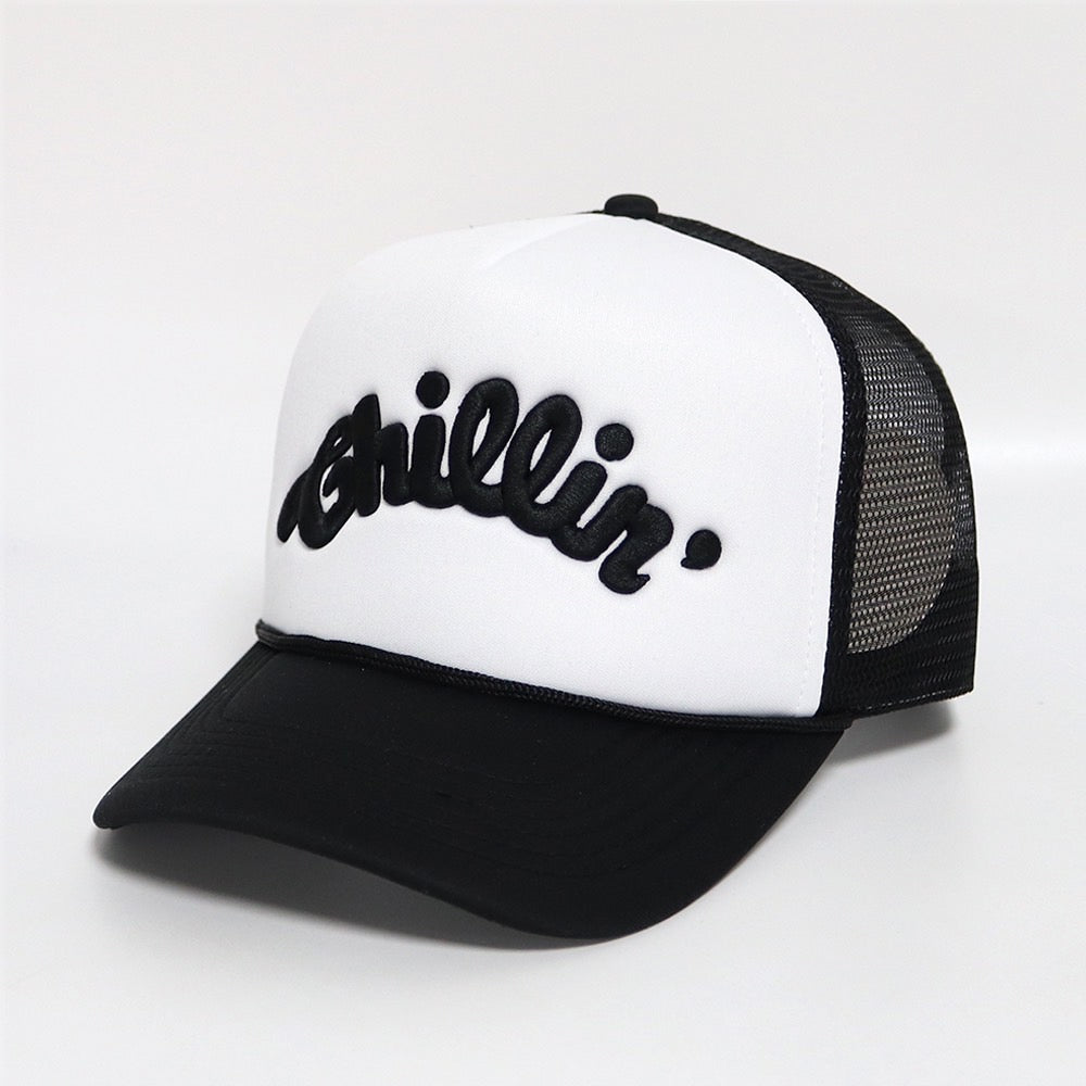 LOGO 5PANEL MESH CAP - WHITE / BLACK