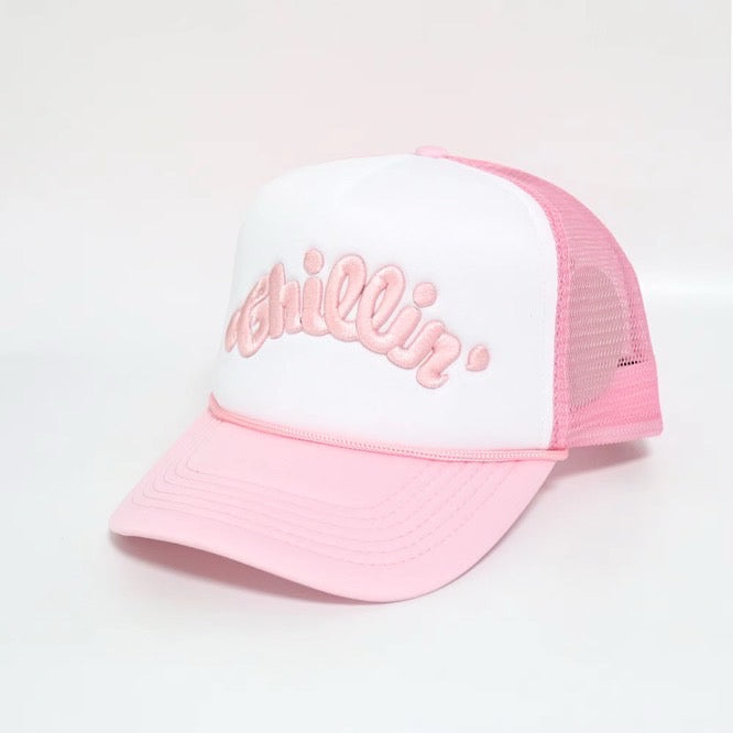 LOGO 5PANEL MESH CAP - WHITE / PINK