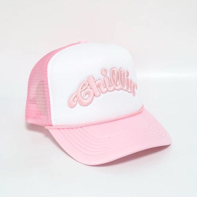LOGO 5PANEL MESH CAP - WHITE / PINK