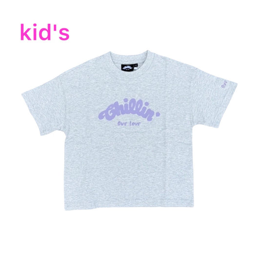 KID'S LOGO S/S TEE - GREY / PURPLE