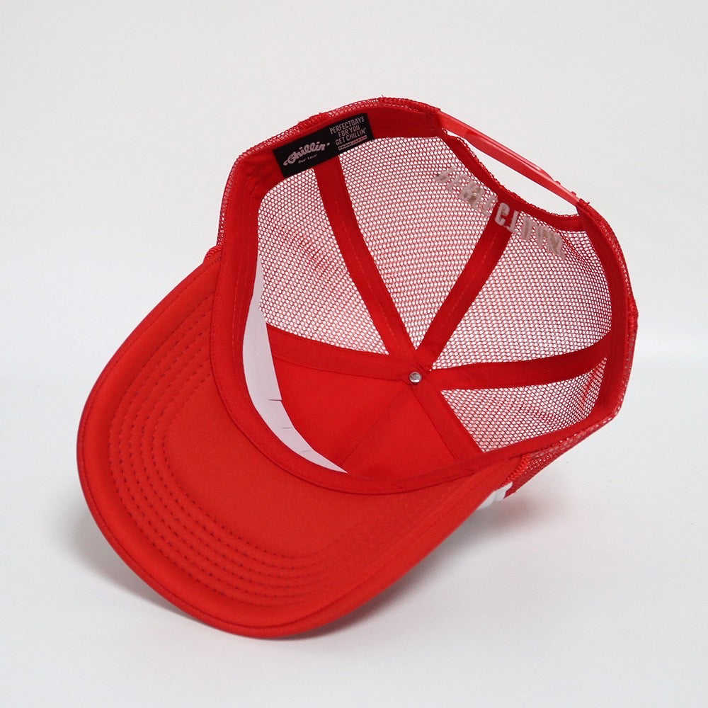 LOGO 5PANEL MESH CAP - WHITE / RED