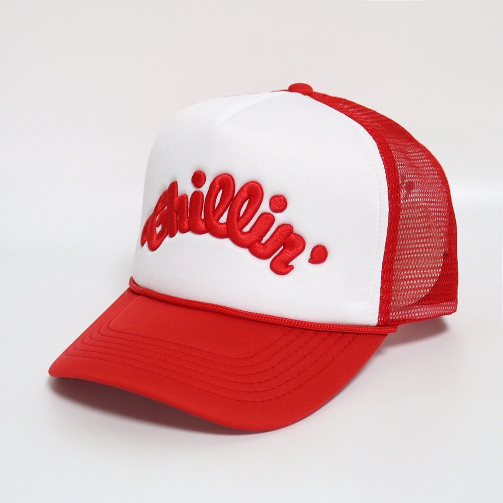 LOGO 5PANEL MESH CAP - WHITE / RED