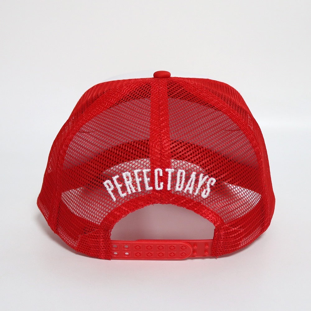 LOGO 5PANEL MESH CAP - WHITE / RED