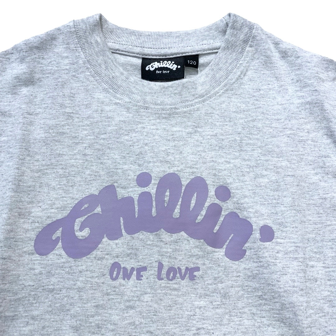 KID'S LOGO S/S TEE - GREY / PURPLE