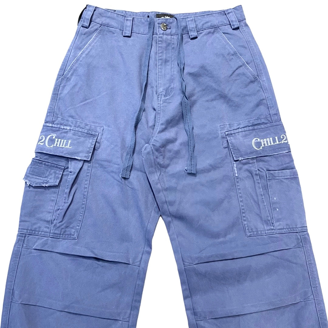 TWILL CARGO PANTS - NAVY