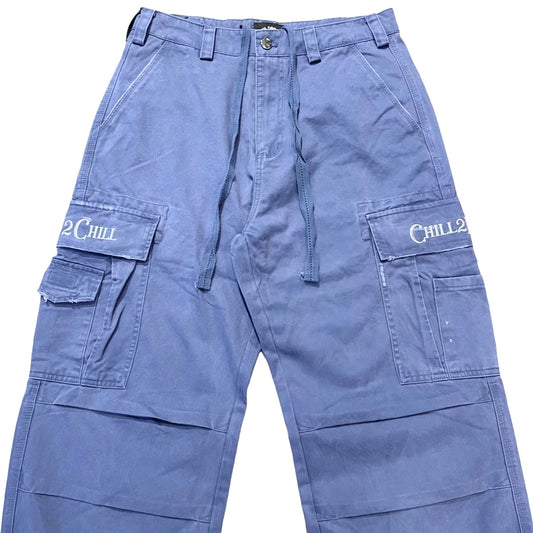 TWILL CARGO PANTS - NAVY