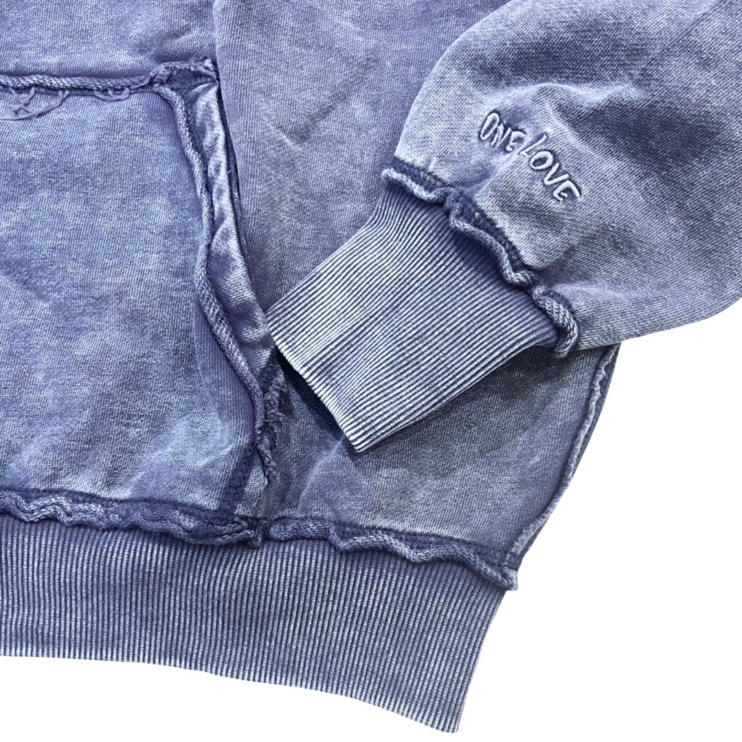 NY BUTTERFLY PIGMENT ZIP HOODIE - NAVY