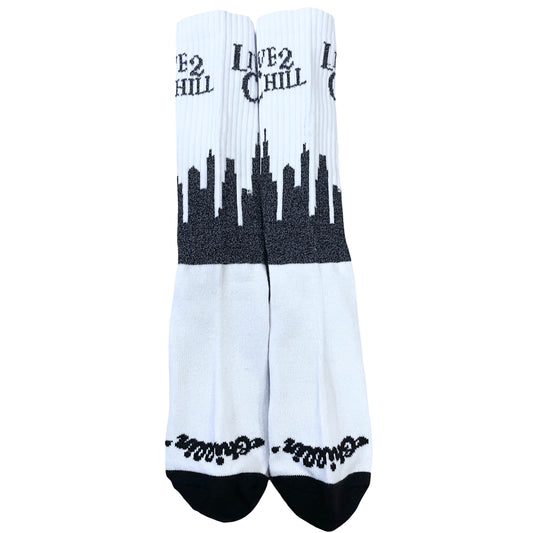 CITY NY REFLECTOR SOCKS - WHITE