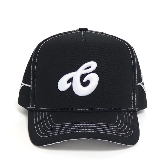 "C LOGO" 5 PANEL CAP - Black