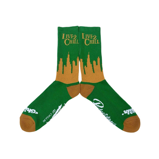 CITY NY REFLECTOR SOCKS - GREEN