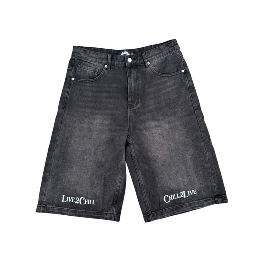 DENIM SHORTS - BLACK