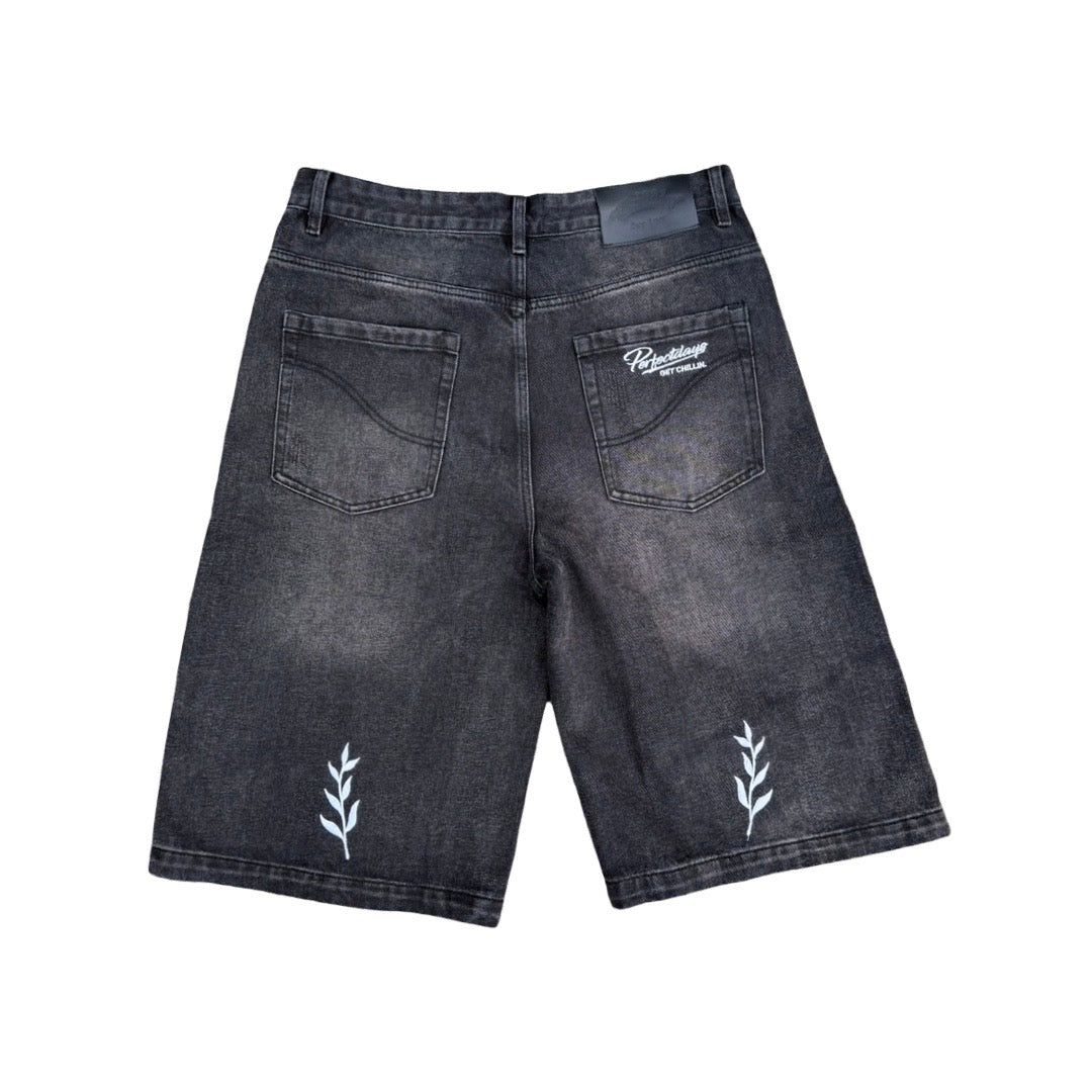 DENIM SHORTS - BLACK