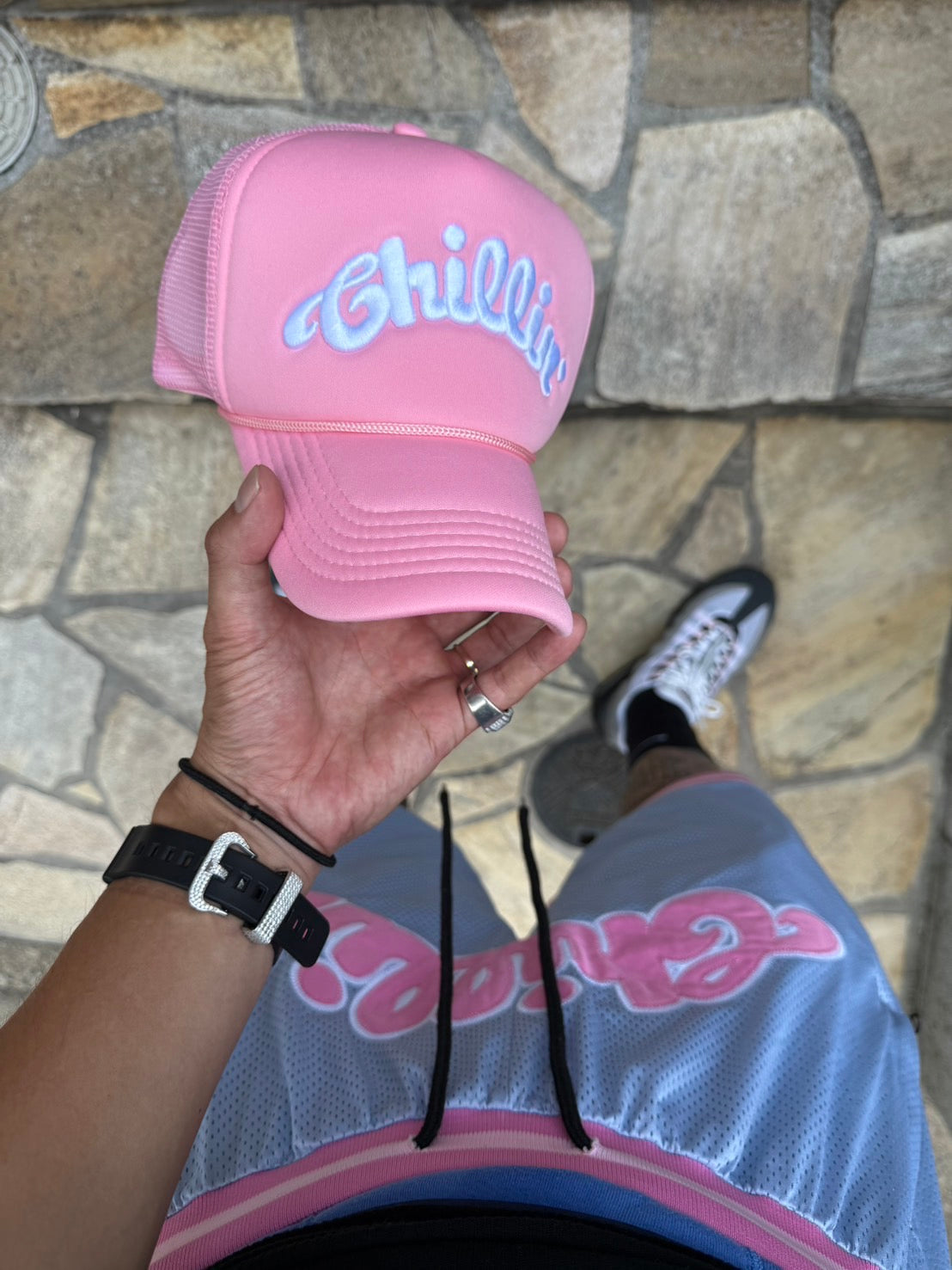 LOGO 5PANEL MESH CAP - PINK
