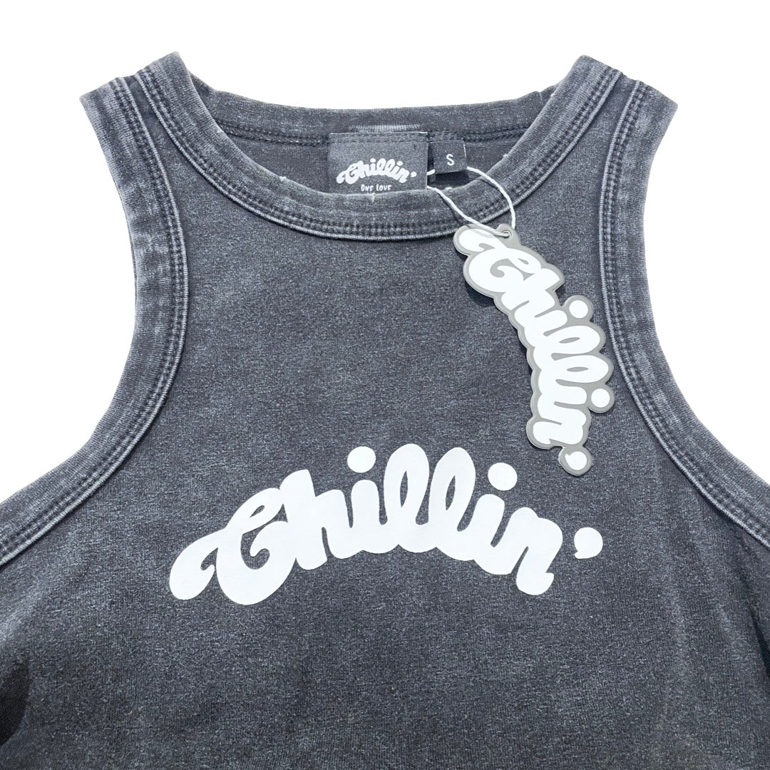 Women's MINI LOGO TANK TOP - BLACK