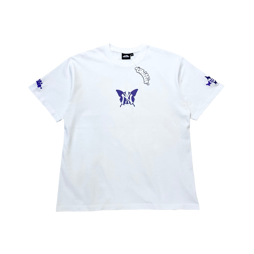 NY BUTTERFLY S/S TEE - WHITE / PURPLE