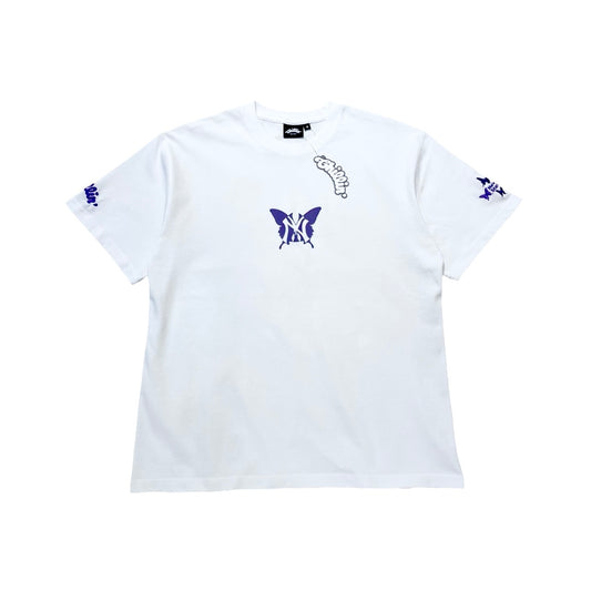 NY BUTTERFLY S/S TEE - WHITE / PURPLE