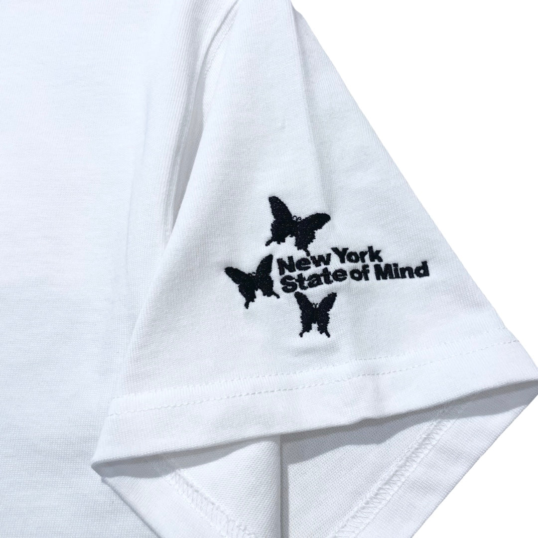 NY BUTTERFLY S/S TEE - WHITE / BLACK