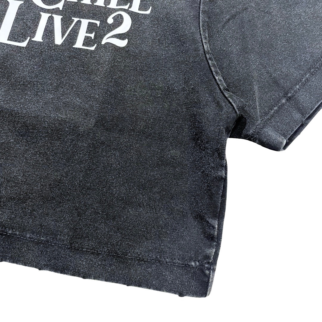 Women's CROPPED PIGMENT S/S TEE - BLACK