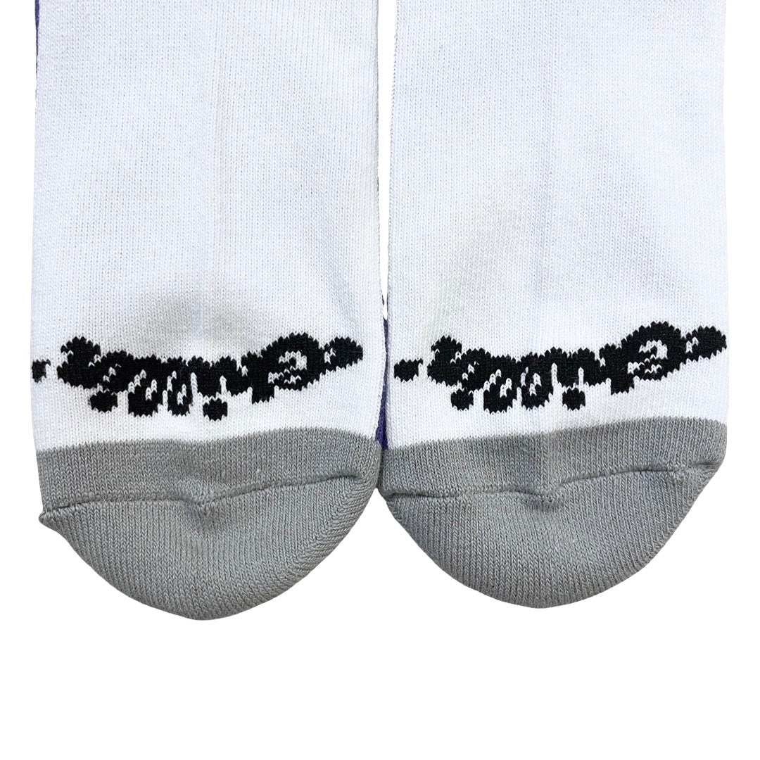 CITY NY REFLECTOR SOCKS - WHITE / PURPLE