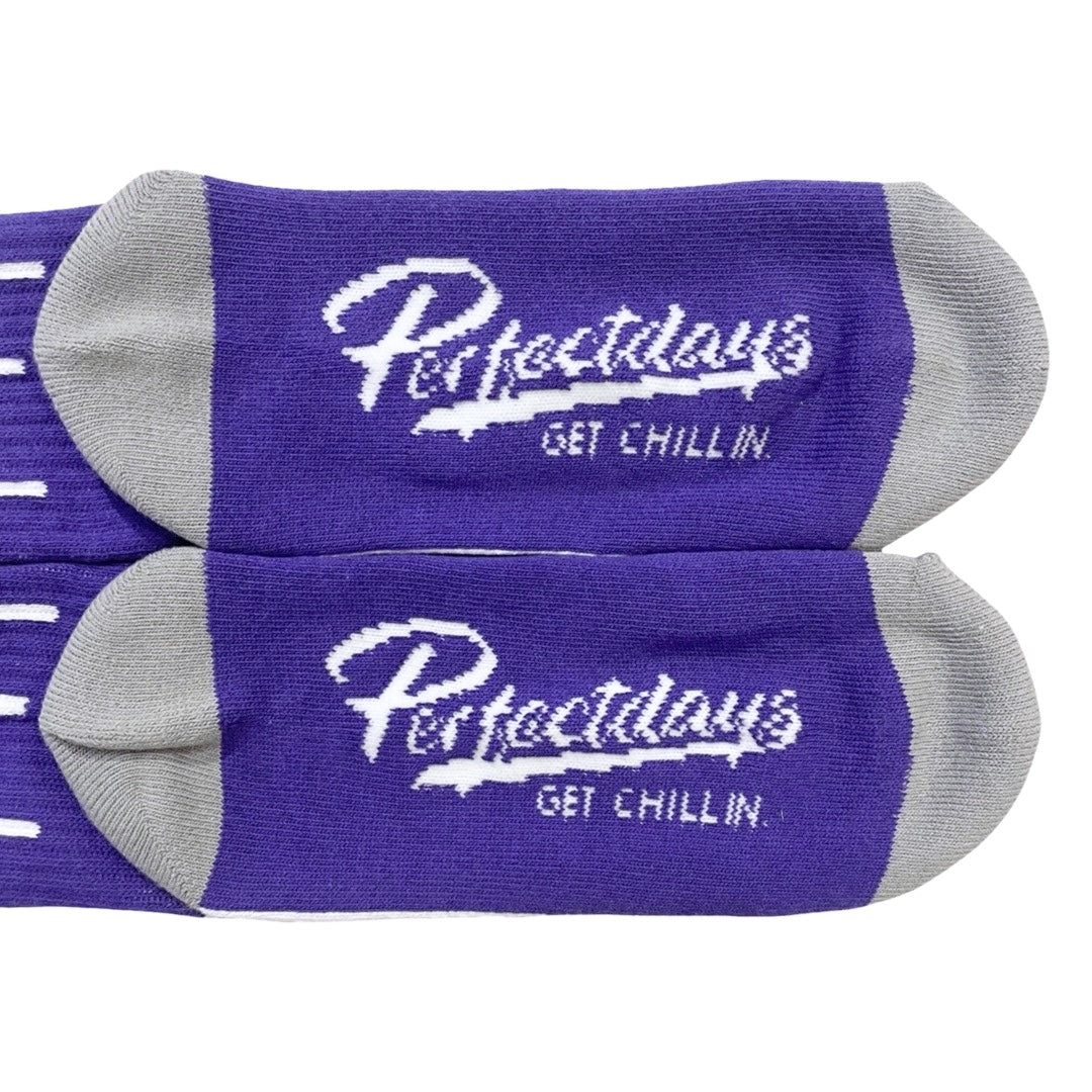 CITY NY REFLECTOR SOCKS - WHITE / PURPLE