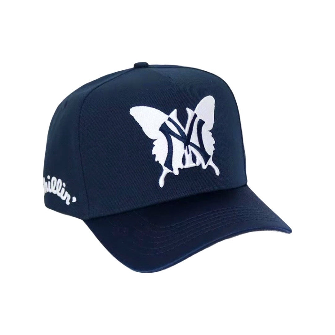 NY BUTTERFLY SHINY CAP - NAVY