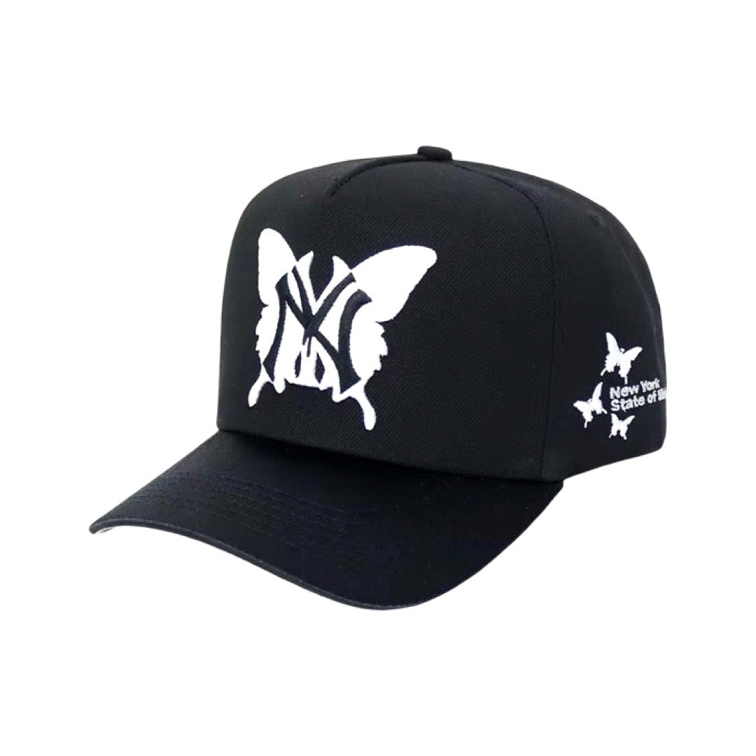 NY BUTTERFLY SHINY CAP - BLACK