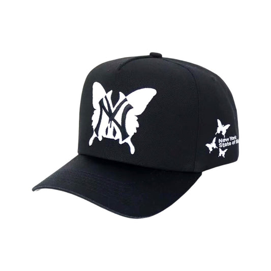 NY BUTTERFLY SHINY CAP - BLACK