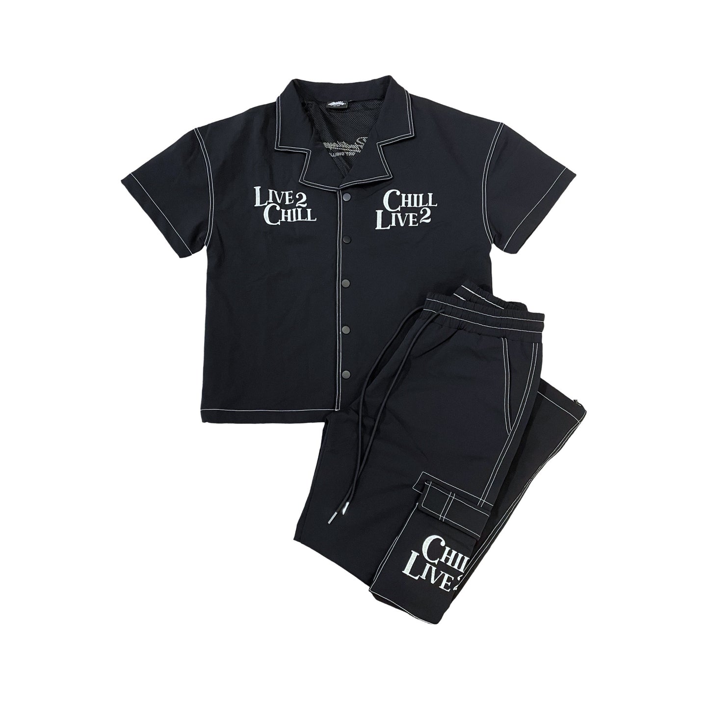 NYLON STRETCH SHIRT - BLACK