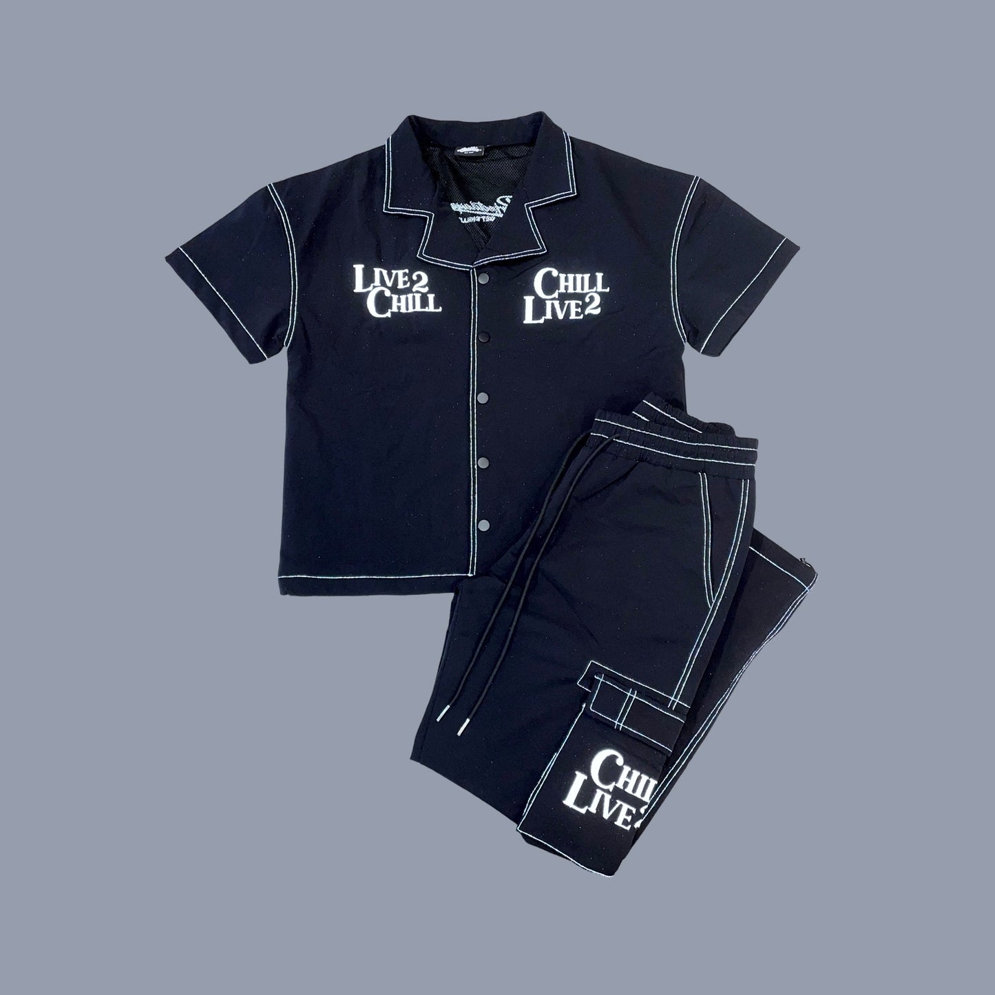 NYLON STRETCH SHIRT - BLACK