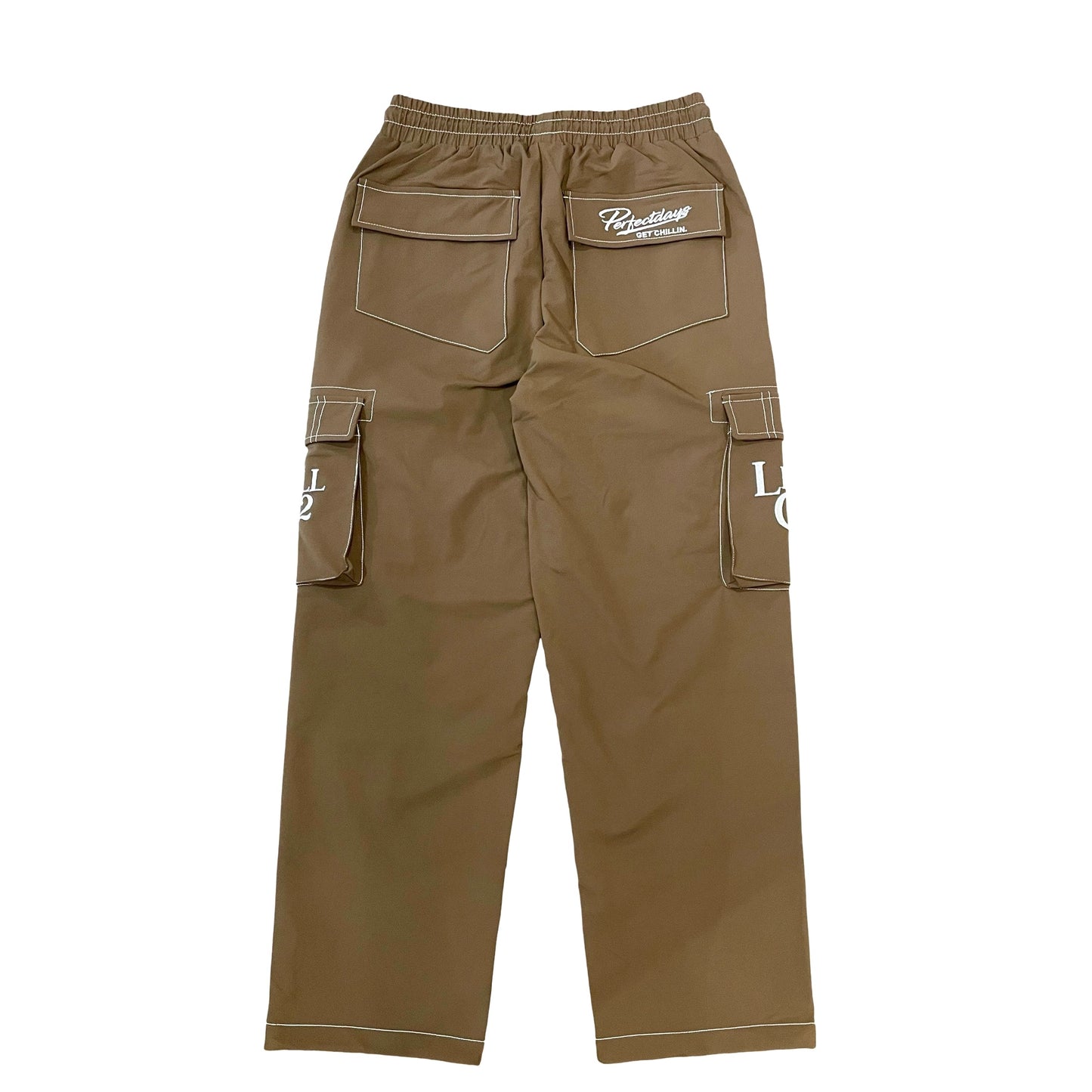 NYLON  STRETCH PANTS - BROWN