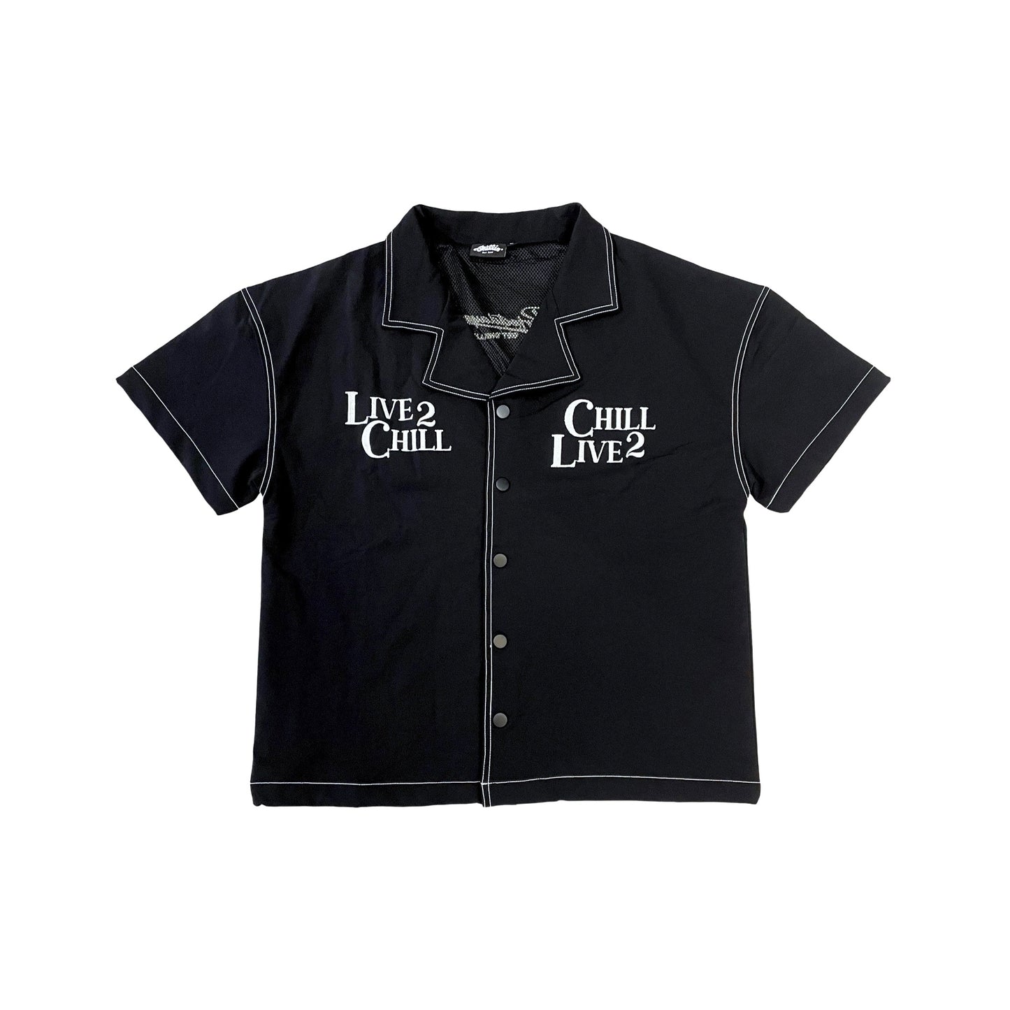 NYLON STRETCH SHIRT - BLACK