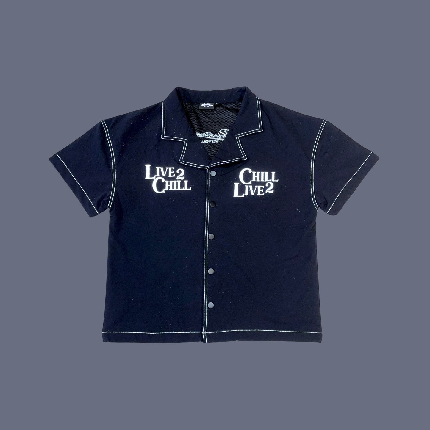 NYLON STRETCH SHIRT - BLACK