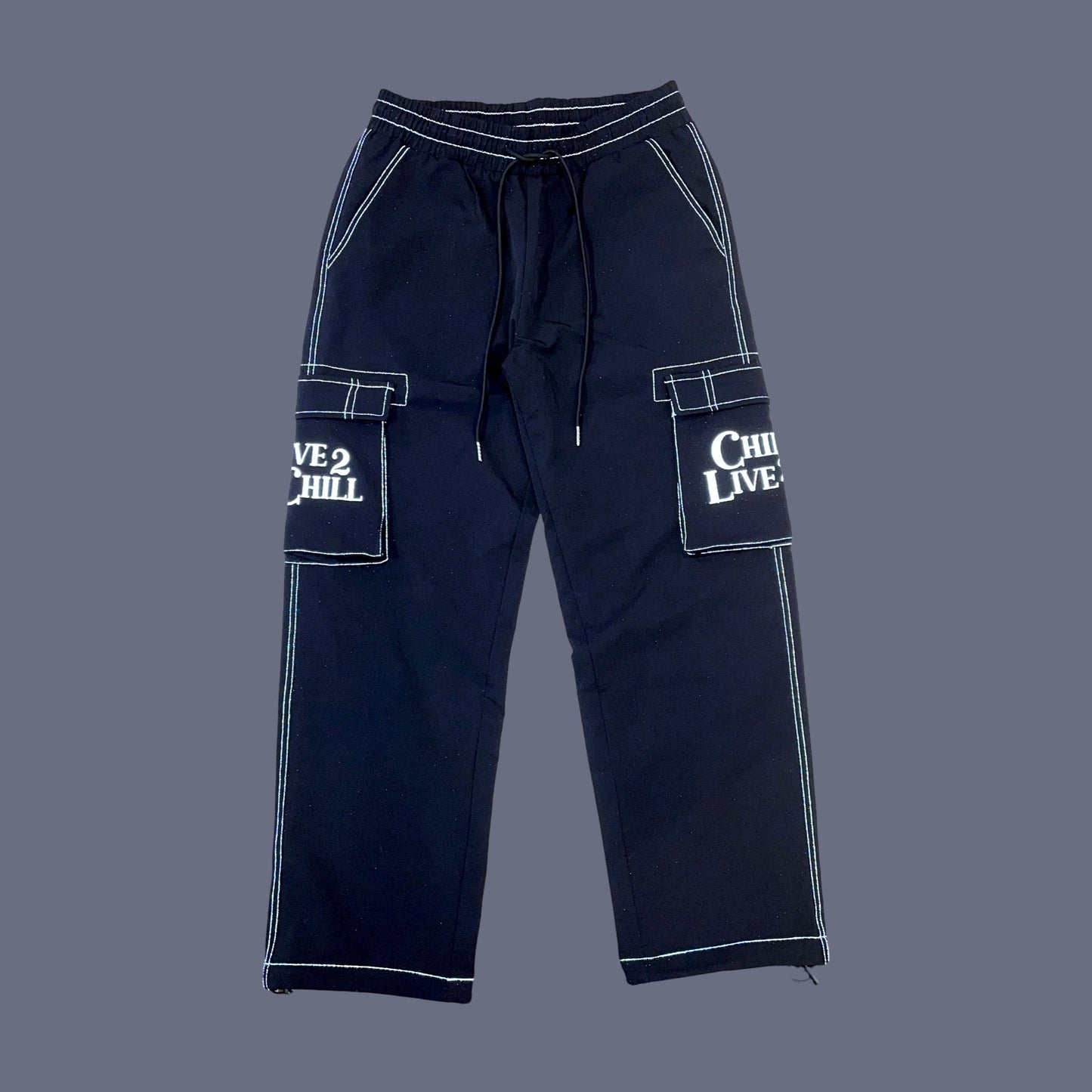 NYLON STRETCH PANTS - BLACK