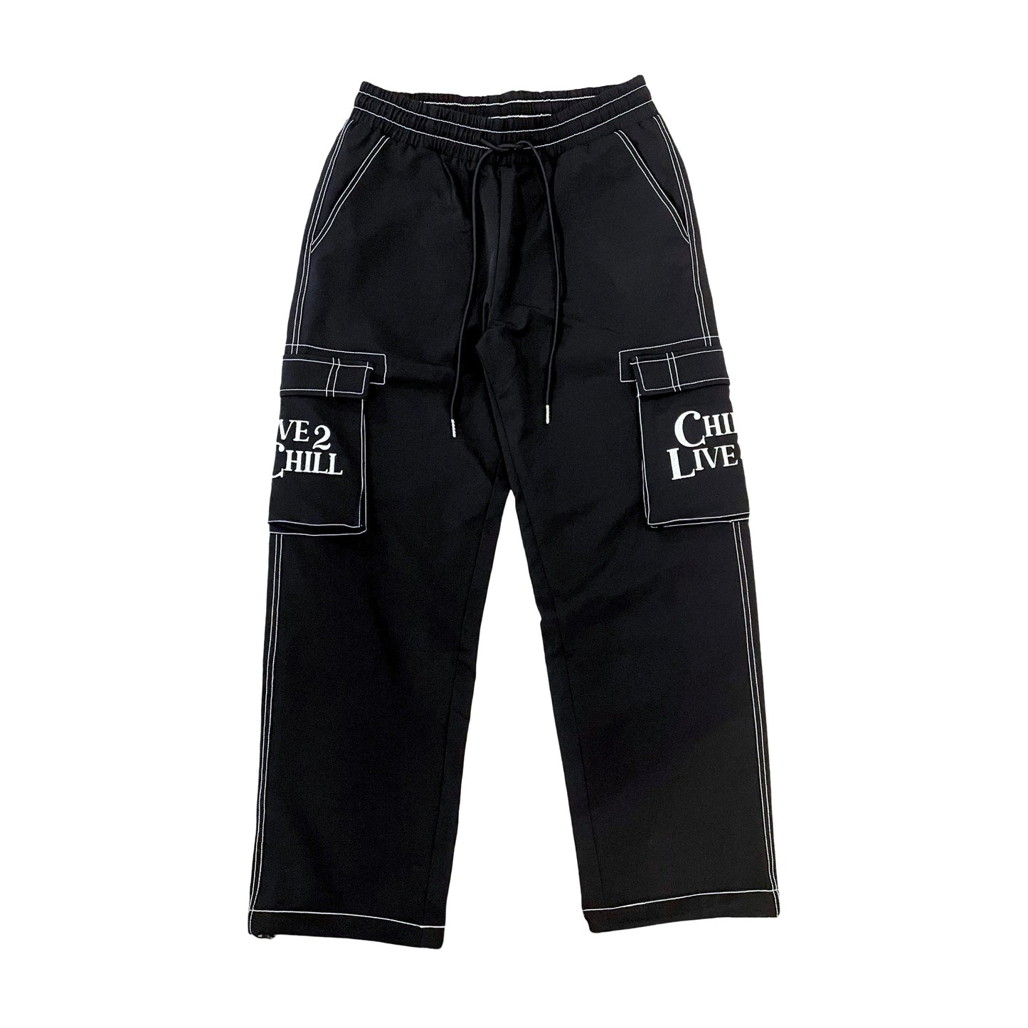 NYLON STRETCH PANTS - BLACK