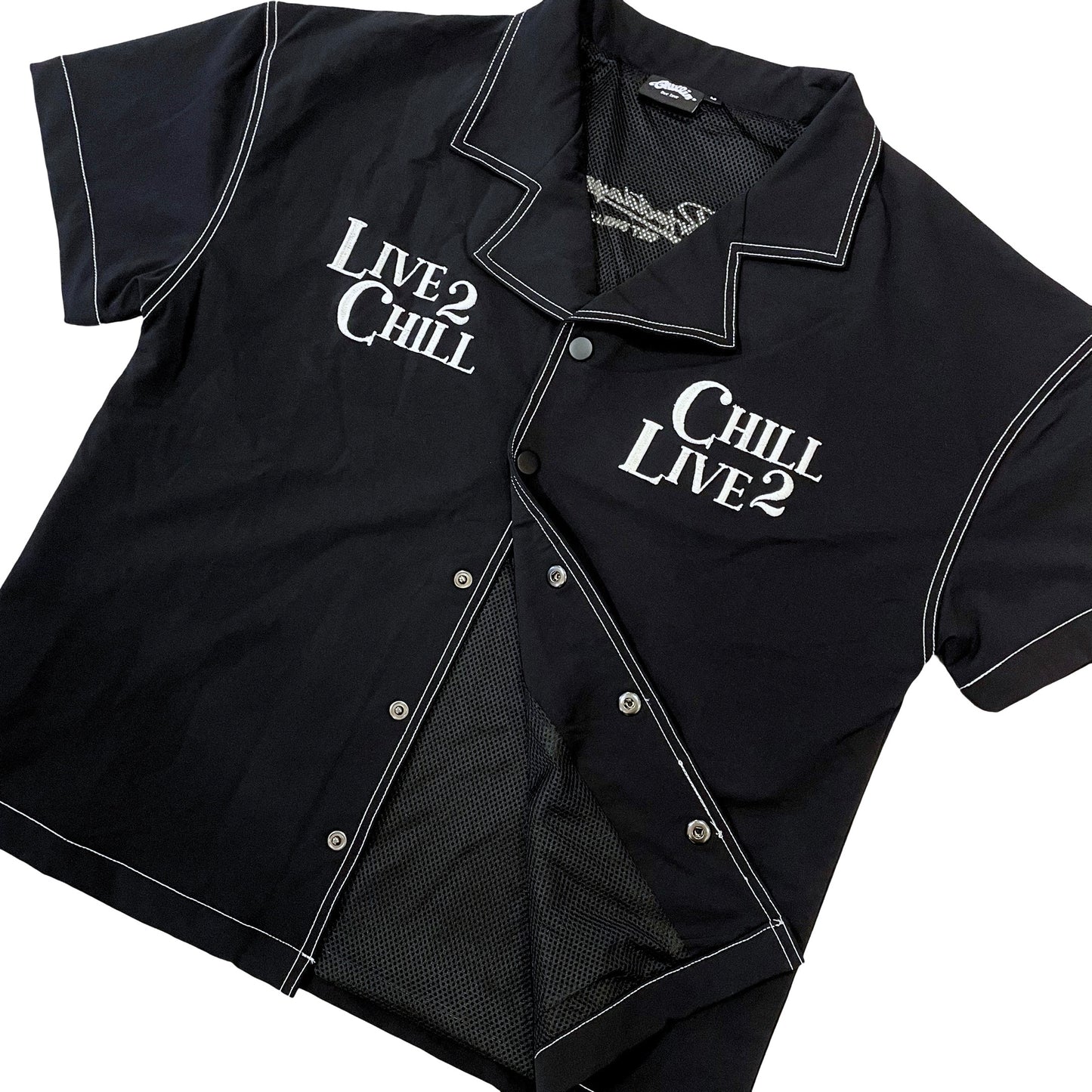 NYLON STRETCH SHIRT - BLACK