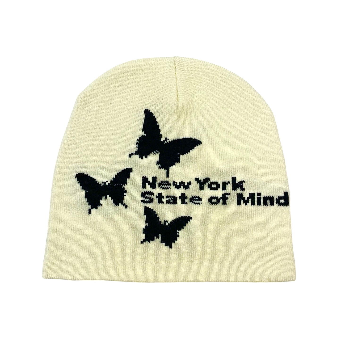 NY BUTTERFLY BEANIE - BLACK